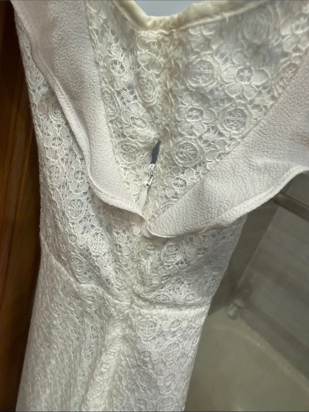 Michael Kors White Lace Ruffle Mini Dress